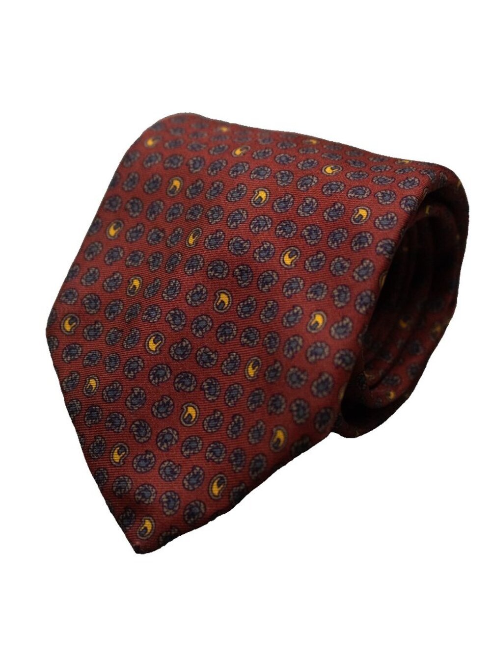 Vintage Henry Marks Montreal Tie 100% Silk Handmade Paisley Satin Red 3.25"
